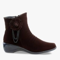 Ankle-Length Boots with Floral Accent-picture-36