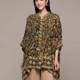 ritu kumar Flora Kurti with Dipped Hem-picture-5