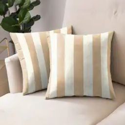 Set of 2 Striped Square Cushion Covers -35