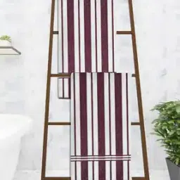 athom living Pack of 2 Striped Bath Towels-picture-33
