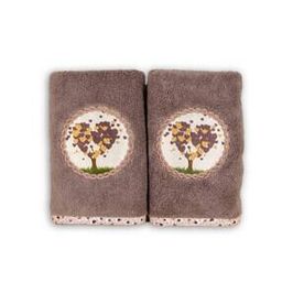 Set of 2 Printed Towels with Contrast Border-24