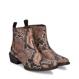 Snakeskin Print Ankle Boots-image-47