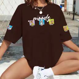 Women Typographic Print Round-Neck T-Shirt-image-15
