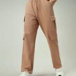 Women Straight Track Pants with Cargo Pockets-image-76