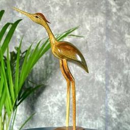 Wooden Carved Flamingo Sculpture-image-21
