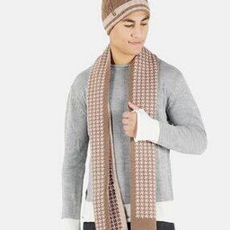 Cable Knit Woolen Beanie Cap with Muffler-image-76