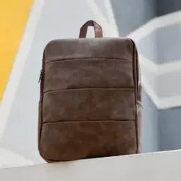 Men Leather Backpack with Adjustable Strap-41