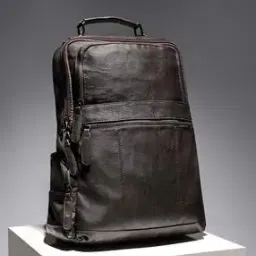 Men Leather Backpack with Adjustable Strap-47