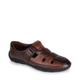 Open-Toe Sandals with Velcro Fastening-image-91