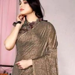 Chiffon Saree with Tapering Border-image-0