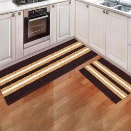 Set of 2 Striped Rectangular Anti Skid Bath Mats-14
