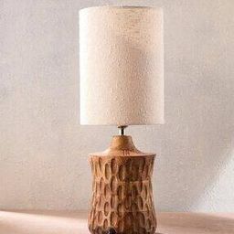 Sehar Wooden Hand Carved Table Lamp with Shade-picture-21