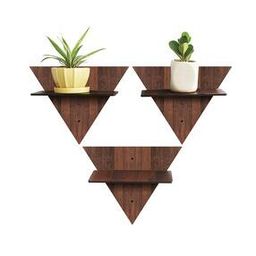 Set of 3 Triangle Wall Hanging Laminated Planter Stand-image-19