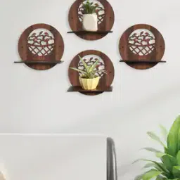 Random Apple Set of 4  Wall Hanging Laminated MDF Wood Plant / Planter Stand For Home / Office-25