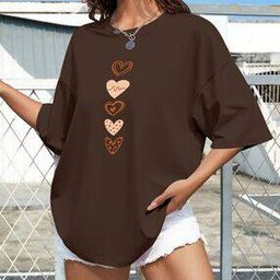Women Graphic Print Loose Fit Round-Neck T-Shirt-image-9