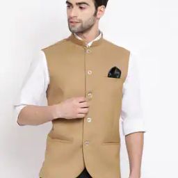 Slim Fit Nehru Jacket with Welt Pockets-48