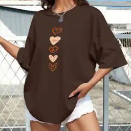 Womens Printed Oversized Fit Round-Neck T-Shirt-image-23