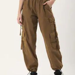 Women Bene Kleed Over Dyed Cargo Parachute Trousers-image-6