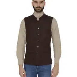 Self-Designed Nehru Jacket with Welt Pockets-picture-2