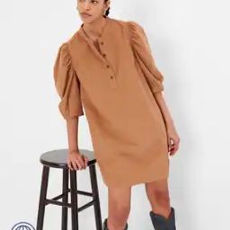 Shift Dress with Puff Sleeves-image-68