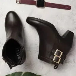 Women High-Top Boots with Buckle Accent-picture-37