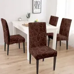 Pack of 4 Geometric Print Chair Slip Covers-37