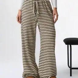 Women Striped Wide-Leg Track Pants -image-5