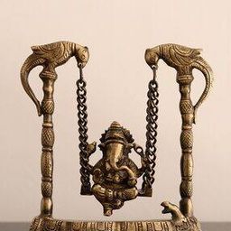 Brass Lord Ganeshs on Peacock Swing-image-29