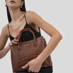Reptilian Satchel Bag with Detachable Strap-image-68