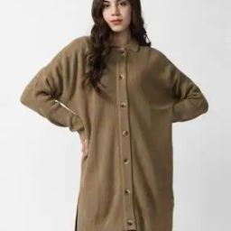 Women Button-Front Long Sweater-image-56
