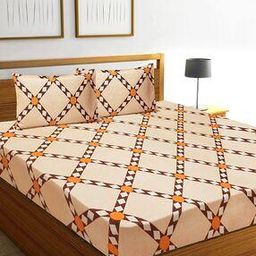 140 TC Geomatric Printed Double Bedsheet With 2 Pillow Covers-image-48