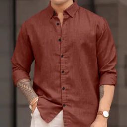 Men Regular Fit Shirt with Spread Collar-image-27