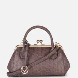 Women Brand Print Satchel with Detachable Strap-image-22