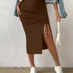 Women Ruched Pencil Skirt-37