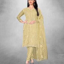 Embroidered Unstitched Dress Material with Dupatta Set-image-63