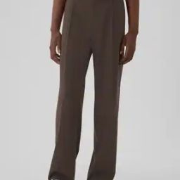 Men Heathered Loose Fit Pleat-Front Trousers-image-12