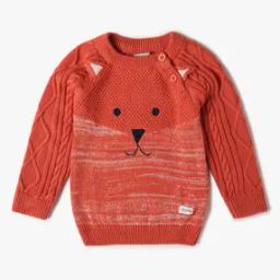 Fox Artwork Cable-Knit Sweater-image-80