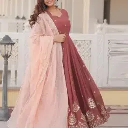 Women Embroidery Anarkali Kurta Set with Dupatta-image-12