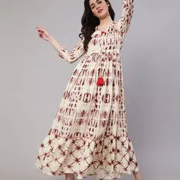 Tie & Dye Print Fit & Flared Dress-image-10