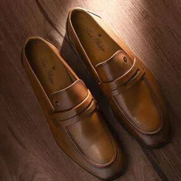 Men Patterned Leather Penny Loafers-image-9