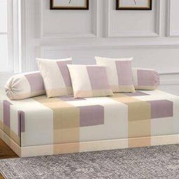 300 TC Geometric Print Bedsheet with Cushion & Bolster Covers-image-33