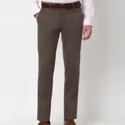 Men Patterned Regular Fit Flat-Front Cotton Trousers-picture-0