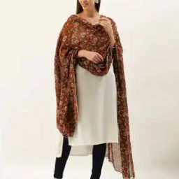 Floral Printed Dupatta with Tassels-picture-3