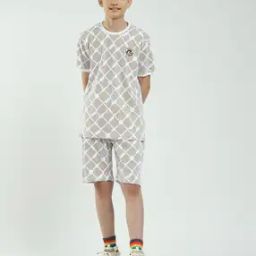 Boys Micro Print Shorts & T-shirt Set-image-32