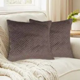 Set of 2 Quilted Cushion Covers 18" x 18"-picture-14