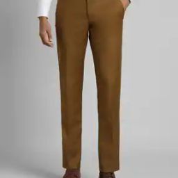 Men Slim Fit Flat-Front Trousers-image-45