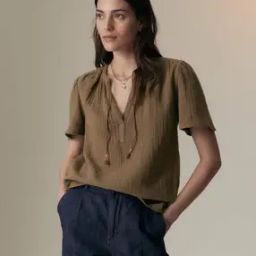 Women Relaxed Fit Top with Tie-Up-image-15