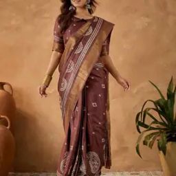 Women Ethnic Design Traditional Saree with Blouse Piece          -picture-23