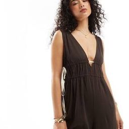 Women Drawstring Detail Wide-Leg Jumpsuit-picture-26