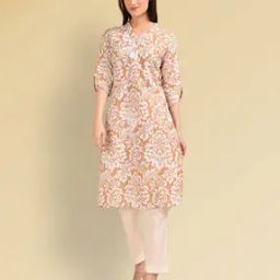 Women Printed No Darts Straight Kurta-image-96